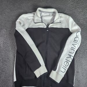 Calvin Klein Two-Tone Zip-Up Jacket Sporty Casual Athleisure M‎